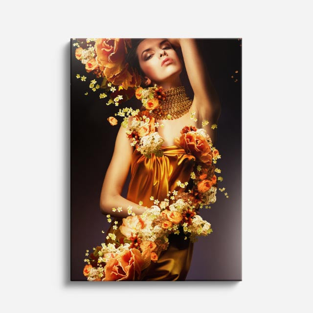 cuadro canvas expresión artística humana vestido de otono estilo contemporáneo