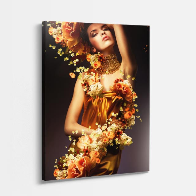 cuadro canvas expresión artística humana vestido de otono estilo contemporáneo