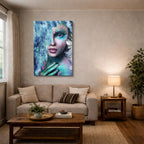 cuadro canvas expresión artística humana hielo floral estilo contemporáneo