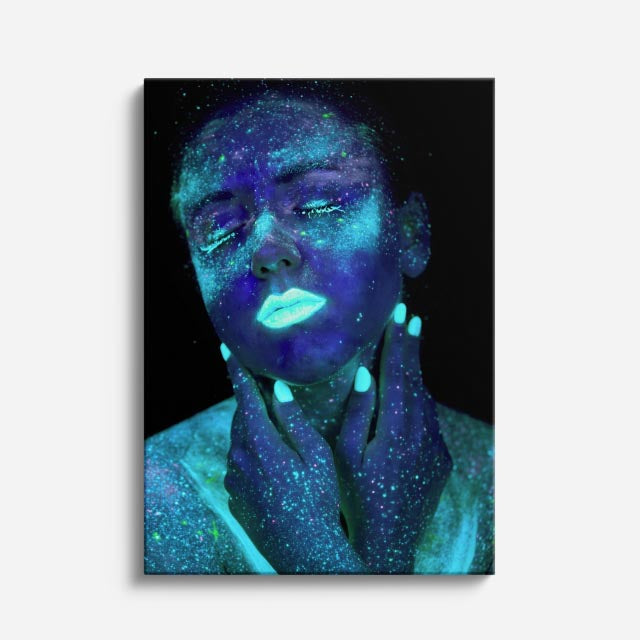 cuadro canvas expresión artística humana eco azul estilo contemporáneo