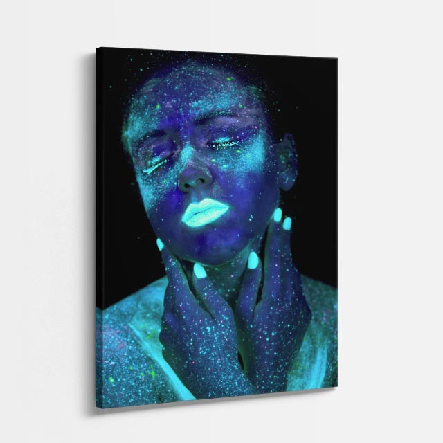 cuadro canvas expresión artística humana eco azul estilo contemporáneo