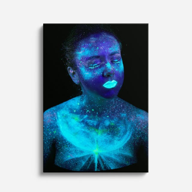 cuadro canvas expresión artística humana aura celeste estilo contemporáneo