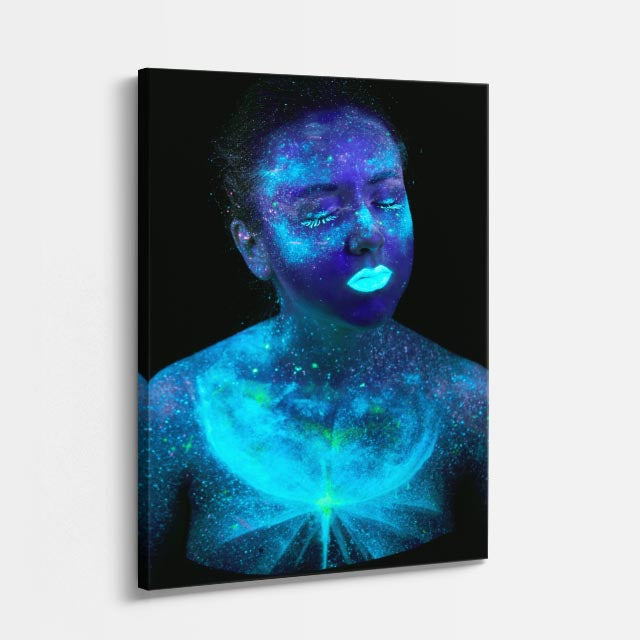 cuadro canvas expresión artística humana aura celeste estilo contemporáneo
