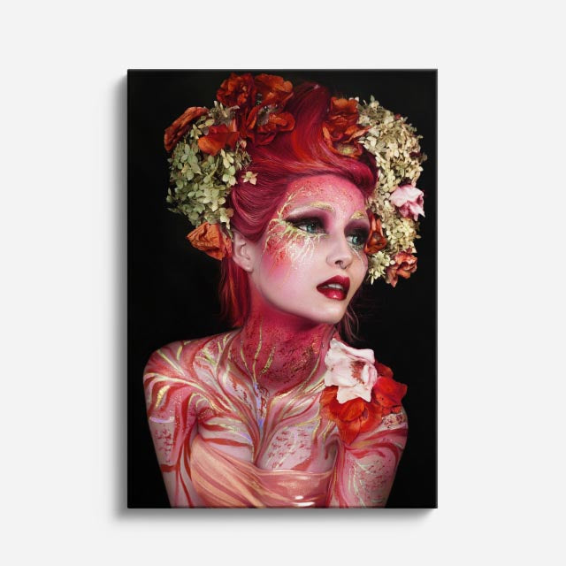 cuadro canvas expresión artística humana reina coral estilo contemporáneo