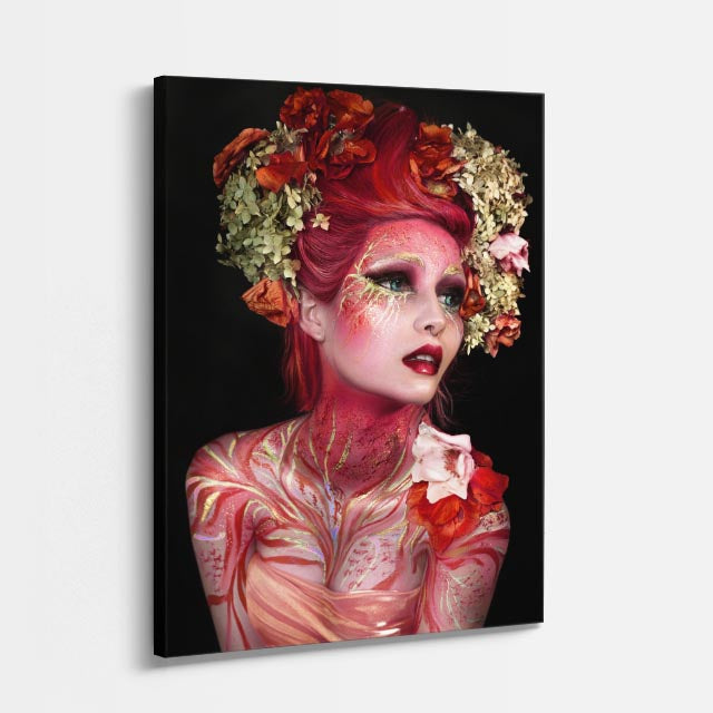 cuadro canvas expresión artística humana reina coral estilo contemporáneo