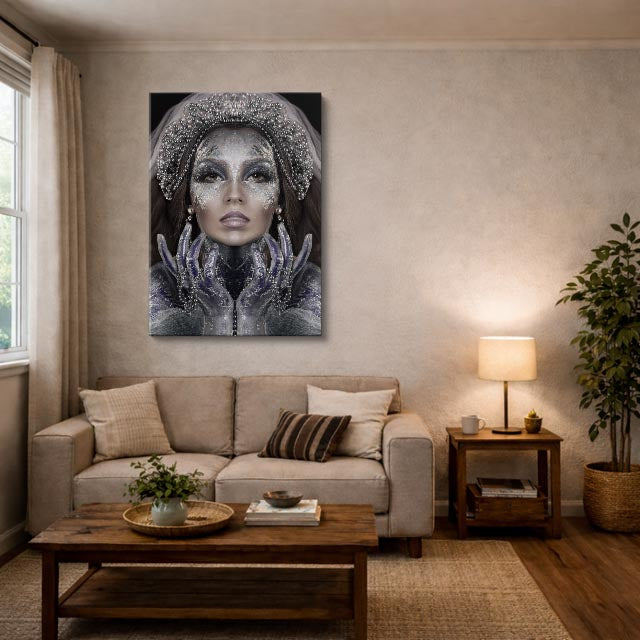 cuadro canvas expresión artística humana luna de plata estilo contemporáneo
