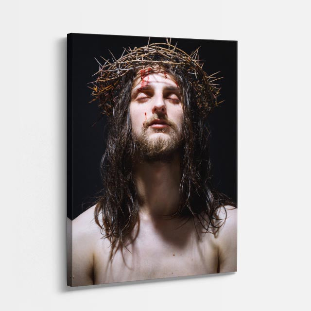 cuadro canvas expresión artística humana corona de espinas estilo contemporáneo
