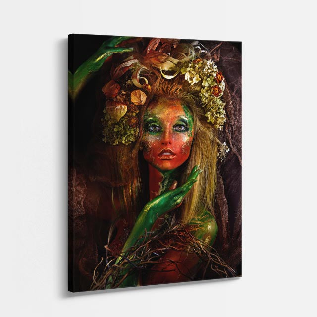 cuadro canvas expresión artística humana reina del bosque estilo contemporáneo