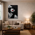 cuadro canvas expresión artística humana rojo secreto estilo contemporáneo