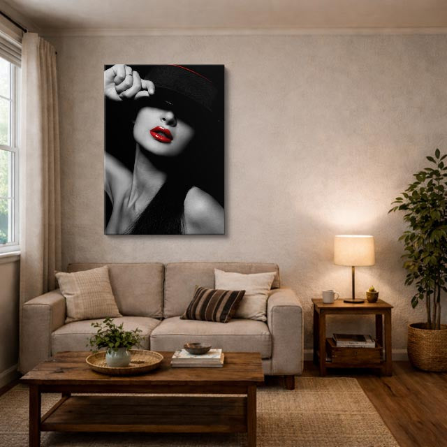 cuadro canvas expresión artística humana rojo secreto estilo contemporáneo