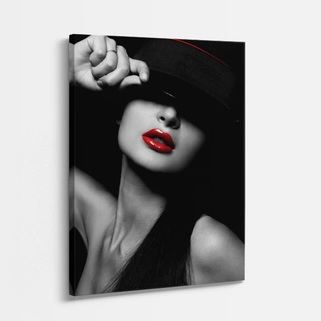 cuadro canvas expresión artística humana rojo secreto estilo contemporáneo