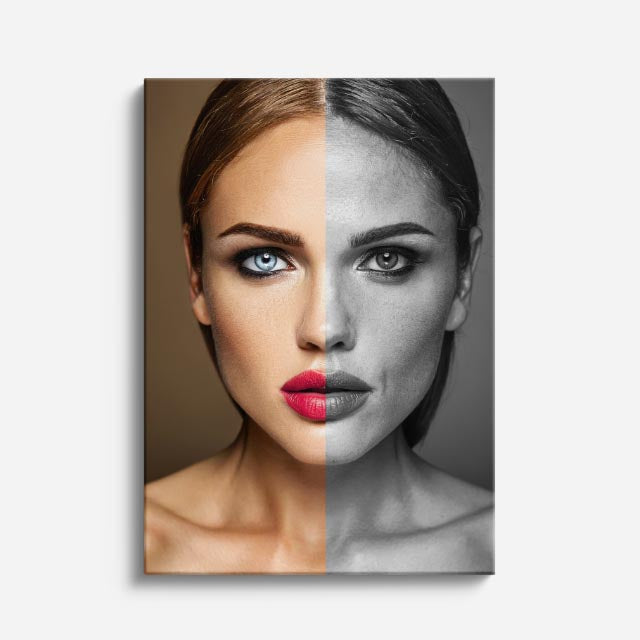 cuadro canvas expresión artística humana mitad pasion estilo contemporáneo