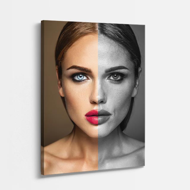 cuadro canvas expresión artística humana mitad pasion estilo contemporáneo