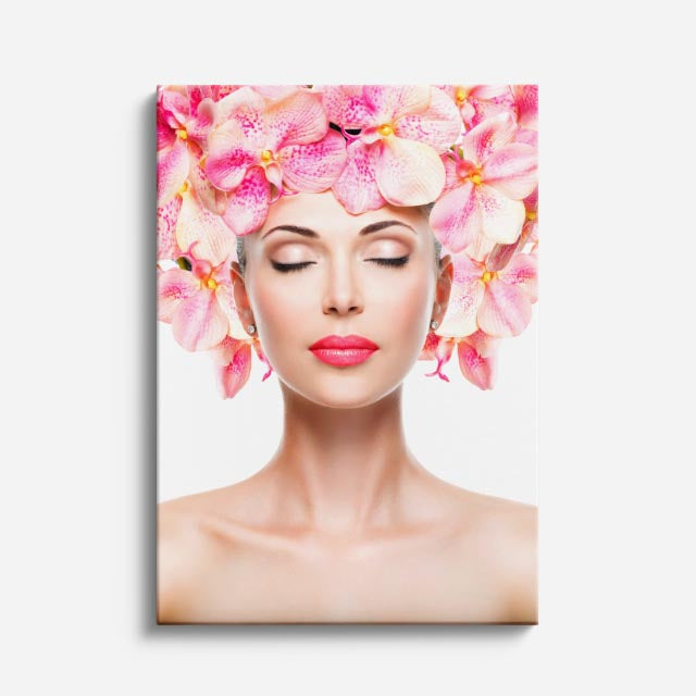 cuadro canvas expresión artística humana petalo rosado estilo contemporáneo