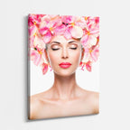 cuadro canvas expresión artística humana petalo rosado estilo contemporáneo