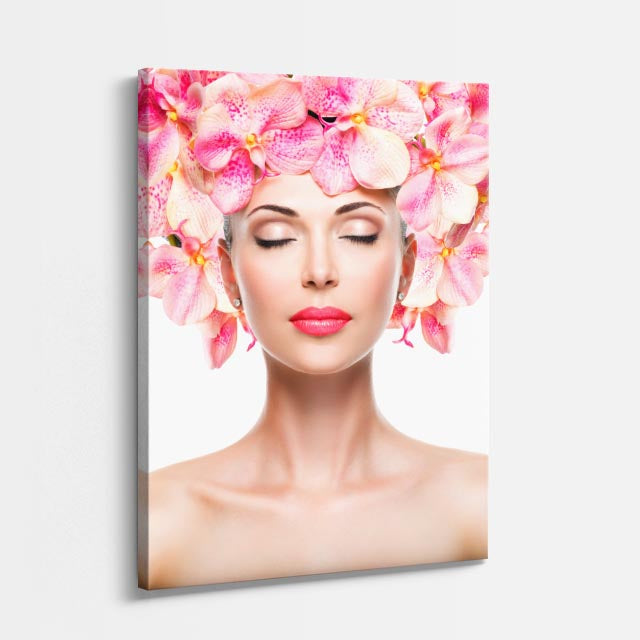 cuadro canvas expresión artística humana petalo rosado estilo contemporáneo
