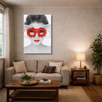 cuadro canvas expresión artística humana rojo ludico estilo contemporáneo