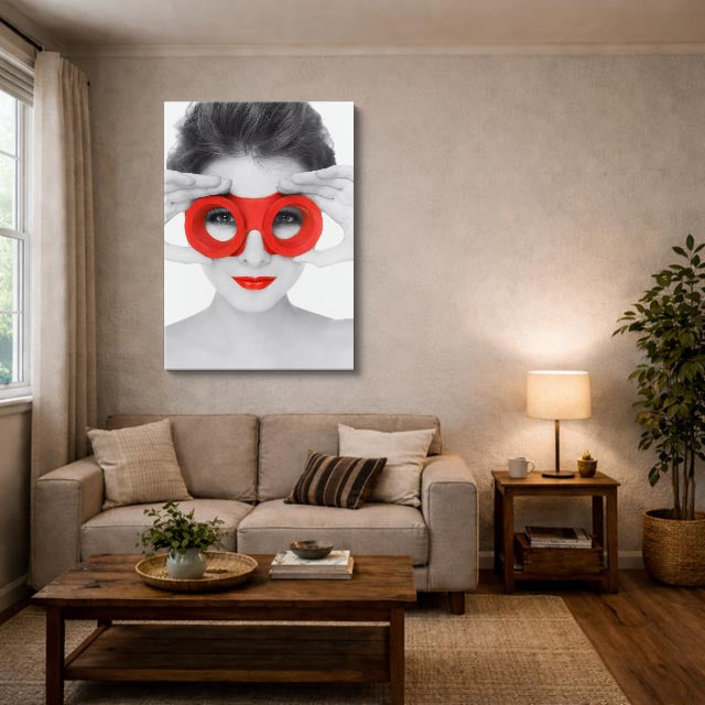 cuadro canvas expresión artística humana rojo ludico estilo contemporáneo