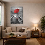 cuadro canvas expresión artística humana camino carmesi estilo contemporáneo