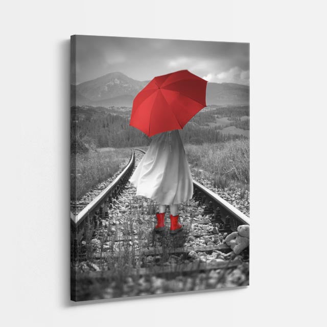 cuadro canvas expresión artística humana camino carmesi estilo contemporáneo