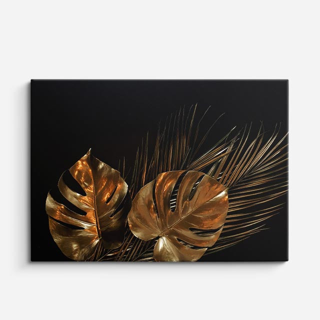 cuadro canvas floral y botánico bronce tropical estilo contemporáneo