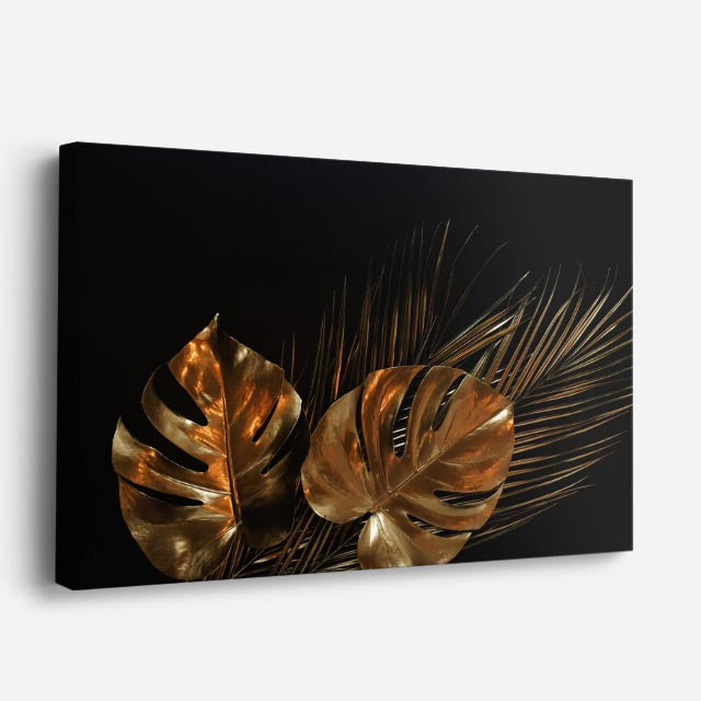 cuadro canvas floral y botánico bronce tropical estilo contemporáneo