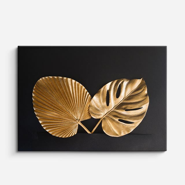 cuadro canvas floral y botánico círculo dorado estilo contemporáneo