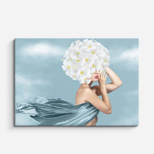 cuadro canvas floral y botánico nube floral estilo contemporáneo