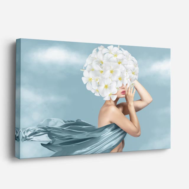 cuadro canvas floral y botánico nube floral estilo contemporáneo