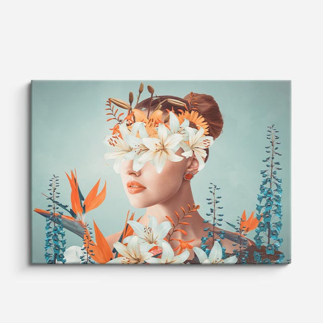 cuadro canvas floral y botánico jardín de coral estilo contemporáneo