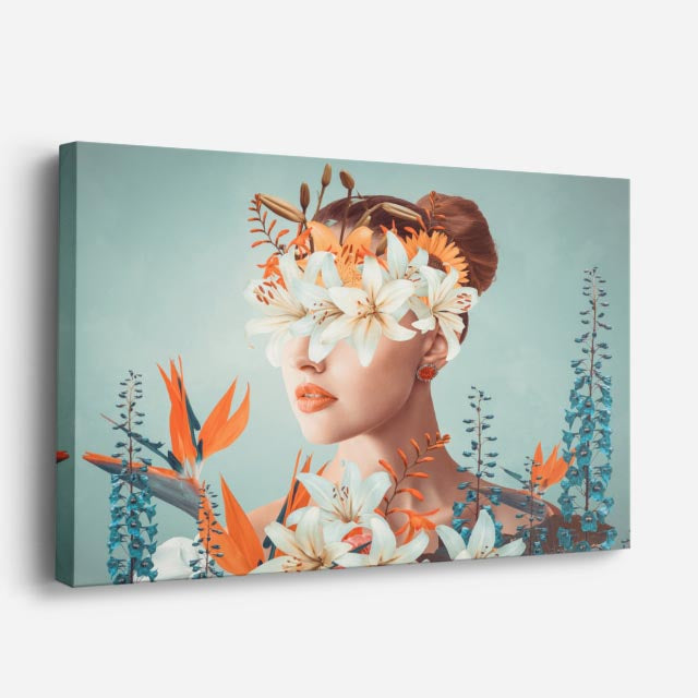 cuadro canvas floral y botánico jardín de coral estilo contemporáneo