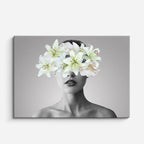 cuadro canvas floral y botánico lirio silente estilo contemporáneo