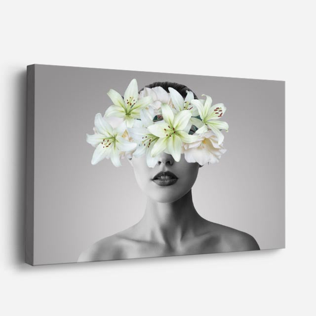 cuadro canvas floral y botánico lirio silente estilo contemporáneo