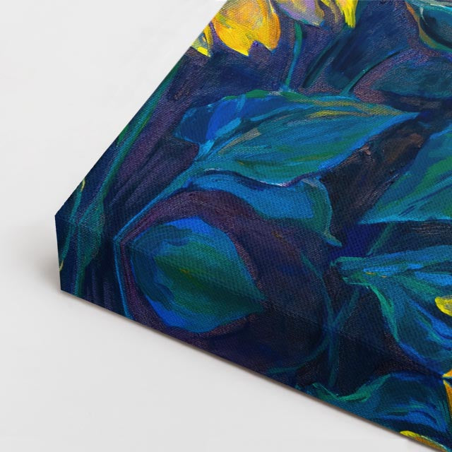 cuadro canvas floral y botánico campo solar estilo pictórico