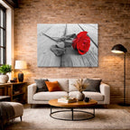cuadro canvas floral y botánico rosa eterna estilo contemporáneo