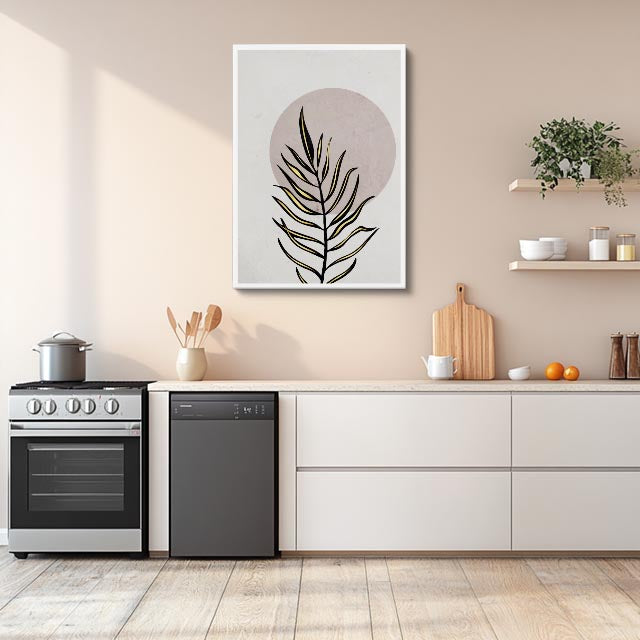 cuadro canvas floral y botánico hoja sutil estilo contemporáneo