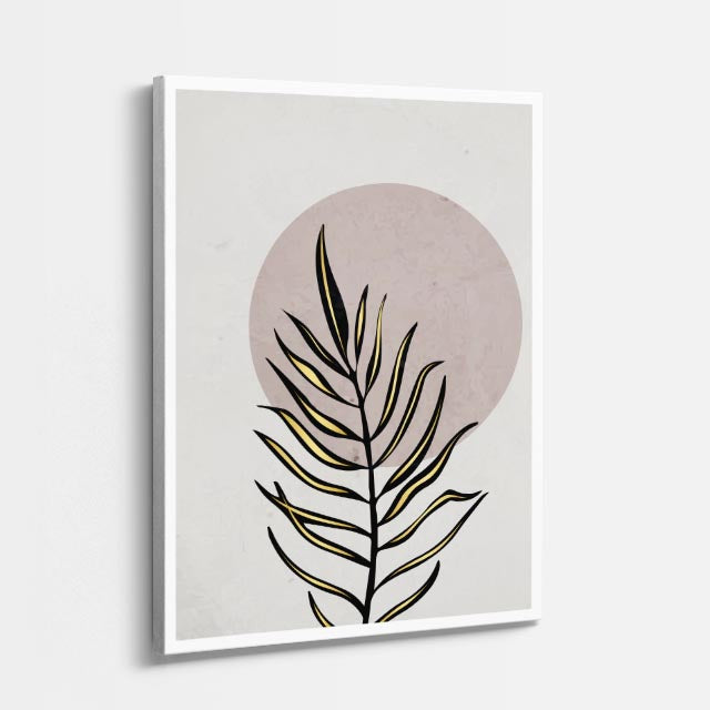 cuadro canvas floral y botánico hoja sutil estilo contemporáneo