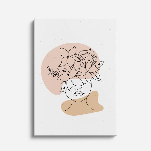 cuadro canvas floral y botánico musa floral estilo contemporáneo