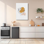 cuadro canvas floral y botánico rosa trazada estilo contemporáneo