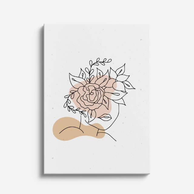 cuadro canvas floral y botánico flor delicada estilo contemporáneo