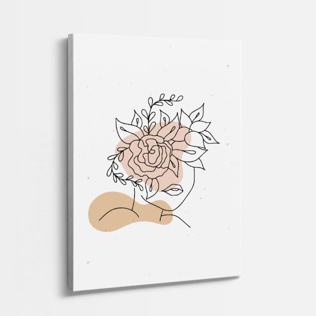 cuadro canvas floral y botánico flor delicada estilo contemporáneo