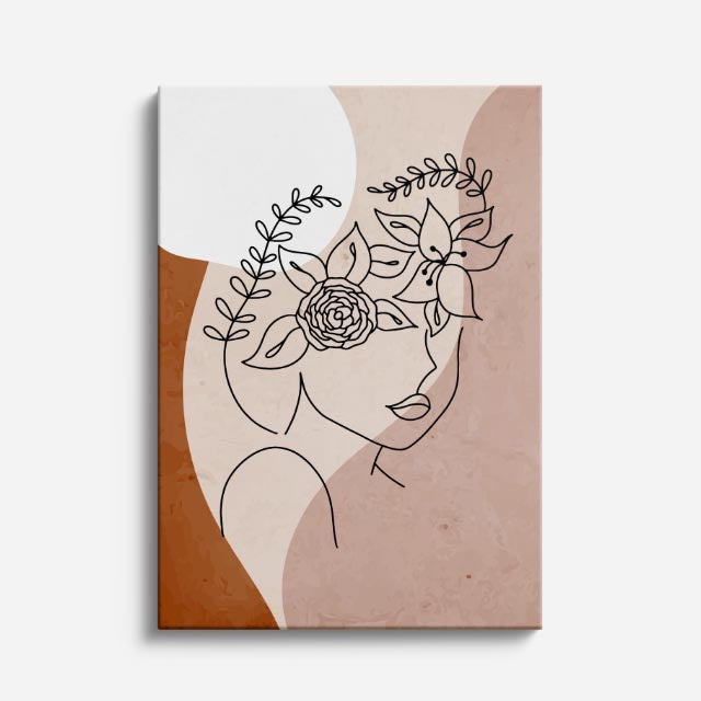 cuadro canvas floral y botánico perfil botanico estilo contemporáneo