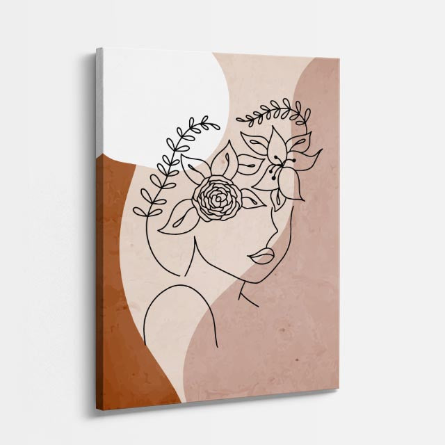 cuadro canvas floral y botánico perfil botanico estilo contemporáneo