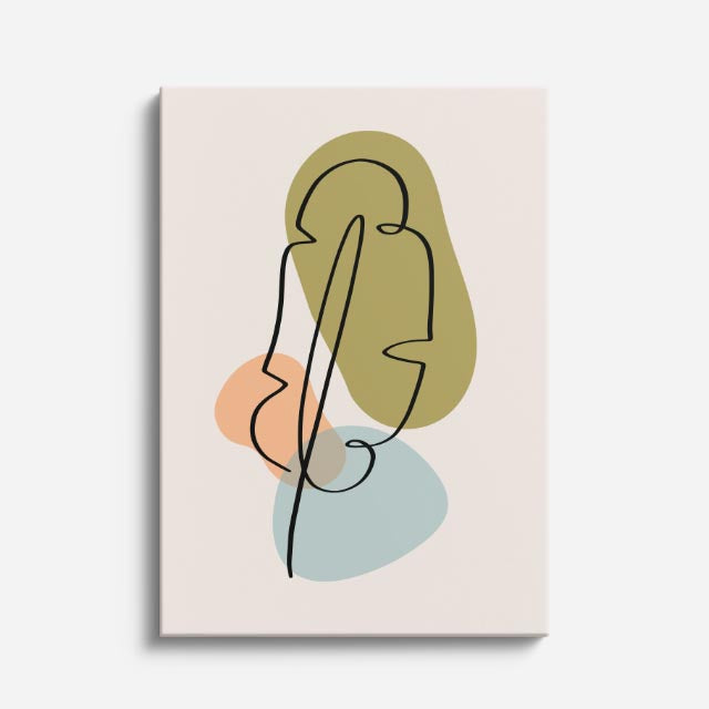 cuadro canvas floral y botánico figura organica estilo contemporáneo