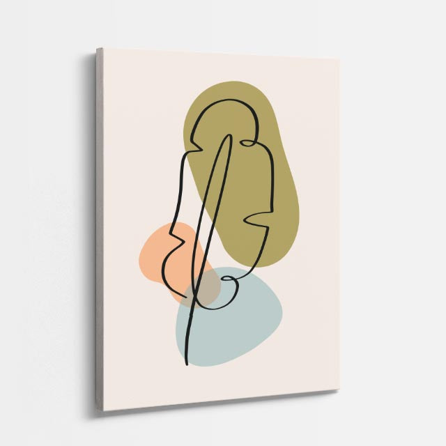 cuadro canvas floral y botánico figura organica estilo contemporáneo
