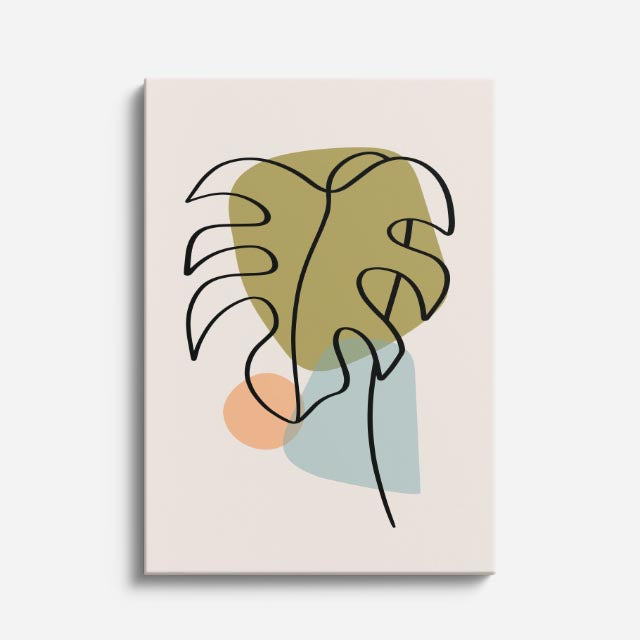 cuadro canvas floral y botánico monstera soft estilo contemporáneo