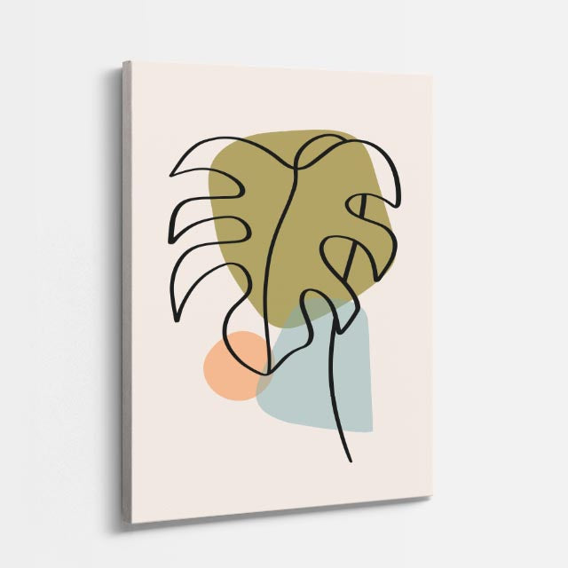 cuadro canvas floral y botánico monstera soft estilo contemporáneo