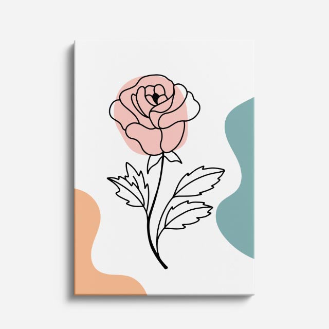 cuadro canvas floral y botánico rosa serena estilo contemporáneo