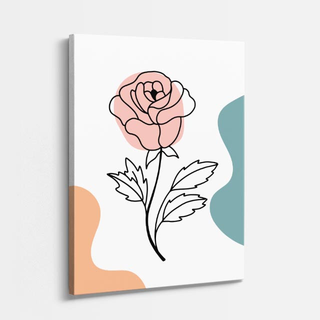 cuadro canvas floral y botánico rosa serena estilo contemporáneo