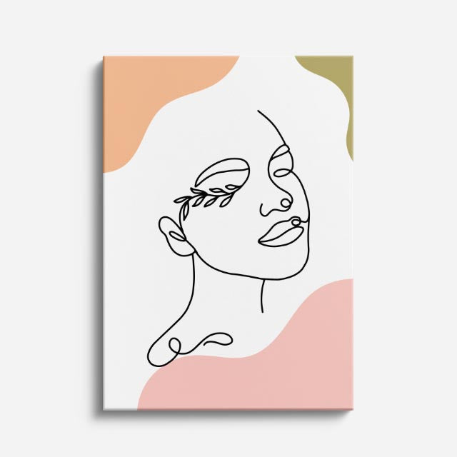 cuadro canvas floral y botánico trazo humano estilo contemporáneo